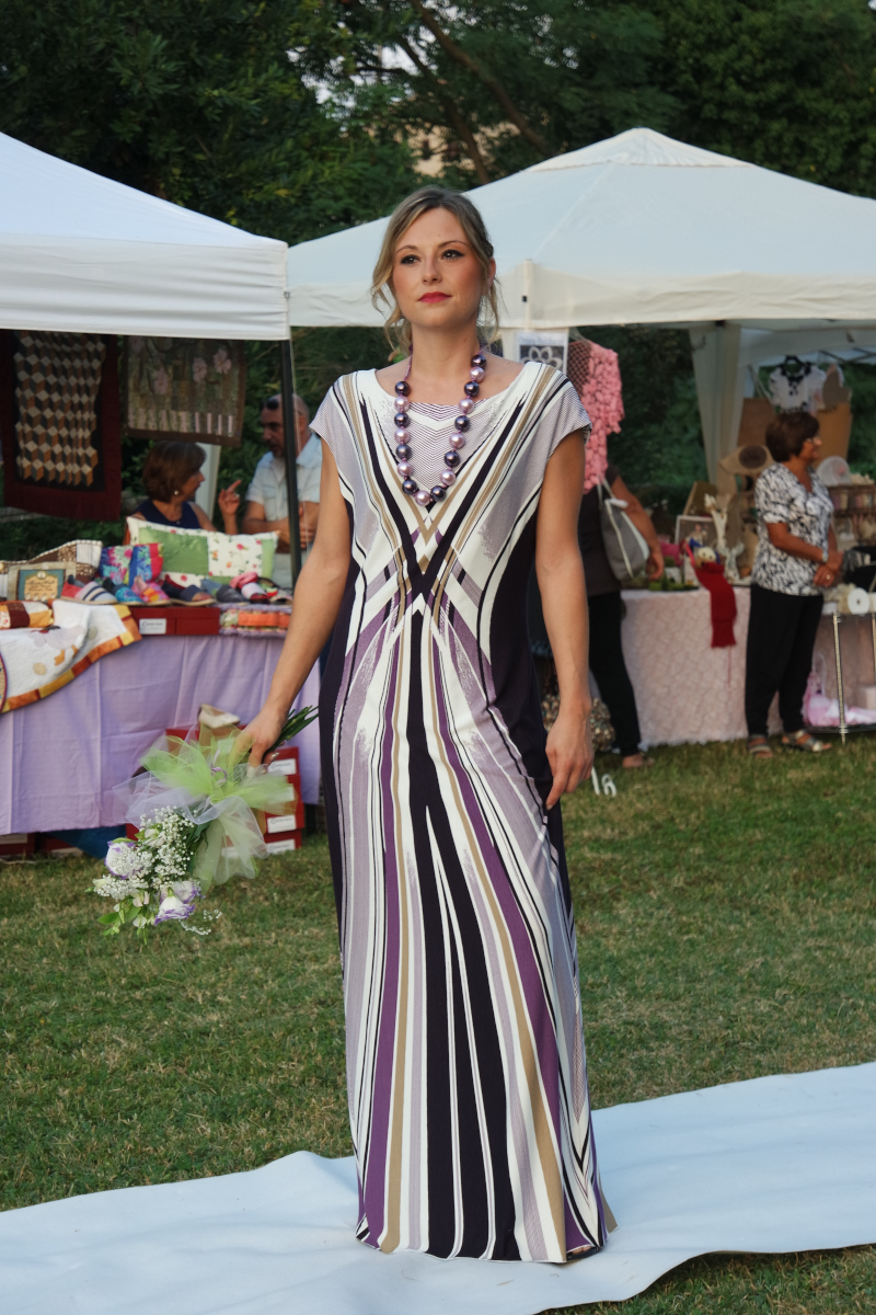 Abito lungo in maglina di cotone elasticizzato mod. Line